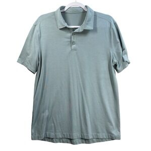 Lululemon Golf‎ Polo Shirt Men's Size M Blue Athleisure Preppy Soft Knit